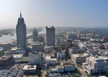 The downtown Mobile, Alabama skyline