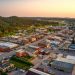 Aerial View of Custer, South Dakota at Sunset