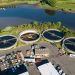 Bird's eye view of a wastewater treatment industry in Connecticut
