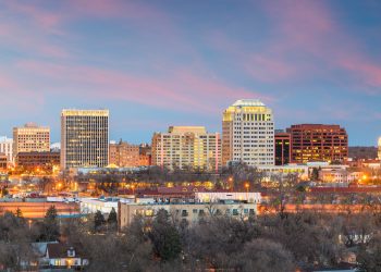 Colorado Springs, Colorado, USA downtown city skyline
