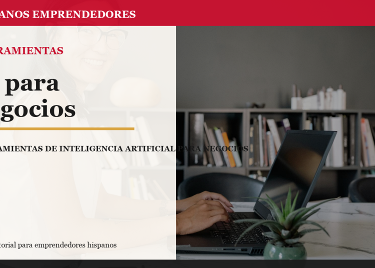 Dueño de negocio hispano usando herramientas de inteligencia artificial