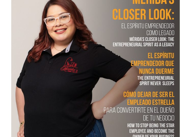 Portada de la Edición 37 de la revista Hispanos Emprendedores, con Sabrina Vásquez Vanegas de Mérida’s Closer Look